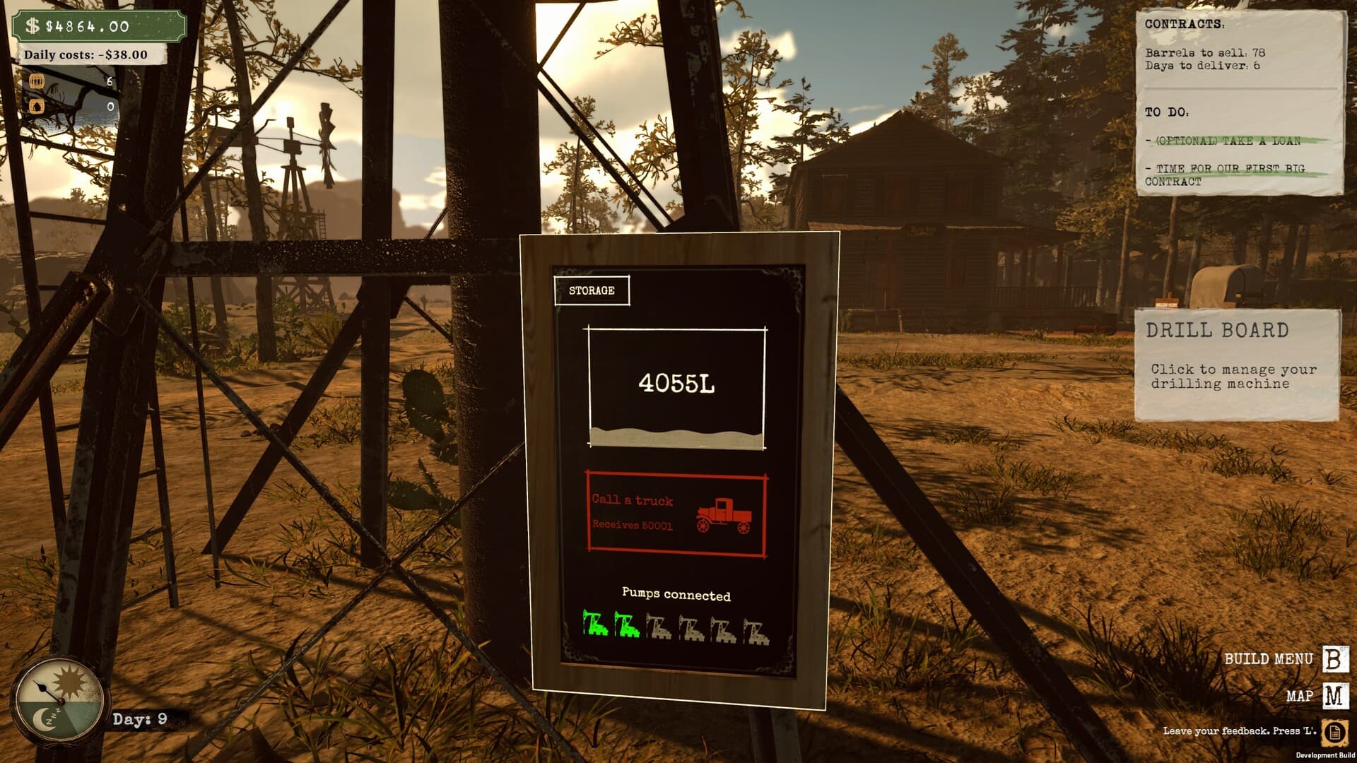 Official Black Gold screenshot: Drill control board