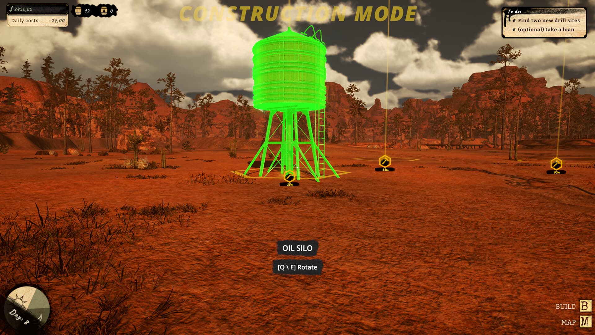Official Black Gold screenshot: Silo construction preview